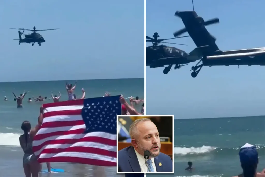 South Carolina National Guard halts Apache pilots who flew low over beach visitors, sparking anger: 'Should be honored, not punished'