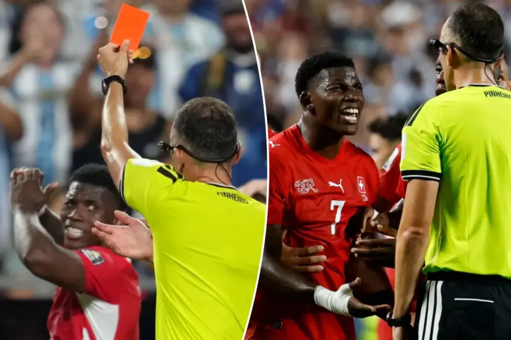 Switzerland upset about disputed red card in World Cup