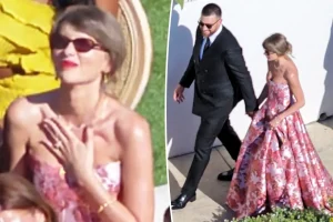Taylor Swift dons pink at JuJu Smith-Schuster's wedding just a week after her marriage to Travis Kelce