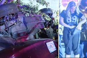 Teen girl crashes car during illegal street racing in Southern California