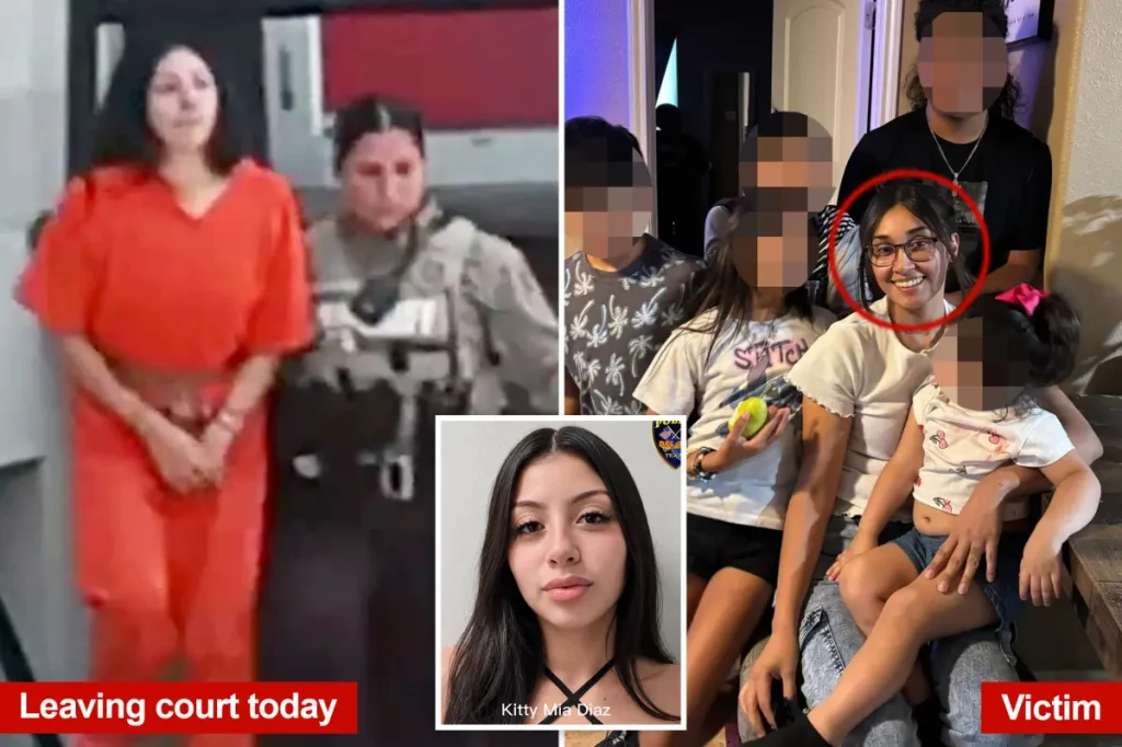 Texas sister Kitty appears in court wearing jail uniform and handcuffs for allegedly killing her mother of five.