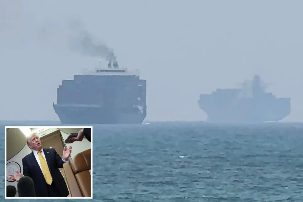 Trump expects the US to act as a protector of the Strait of Hormuz route.