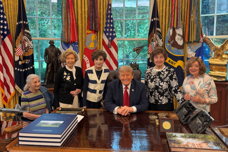 Trump meets with five Holocaust survivors in the Oval Office for an emotional and heartfelt conversation