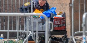 Video: Activist throws flammable liquid and ignites it at federal building, according to DHS