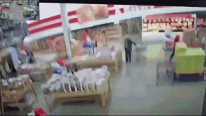 Warehouse shoppers avoid calamity as roof collapses during fierce storm