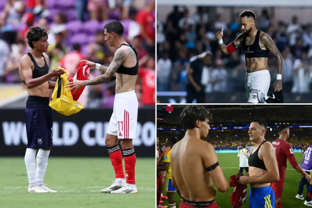 Why are male World Cup players using sports bras?