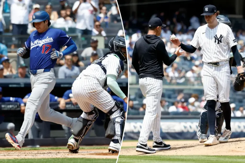 Yankees struggle offensively in defeat against Dodgers to start doubleheader