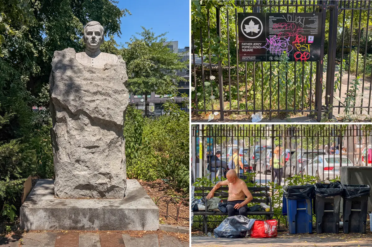 Years-old tribute to Polish hero in NYC area neglected and littered with trash