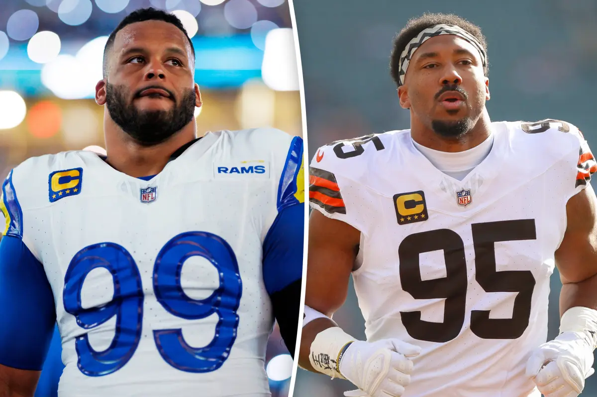 Aaron Donald comes back to the Rams, teams up with Myles Garrett for the Super Bowl journey