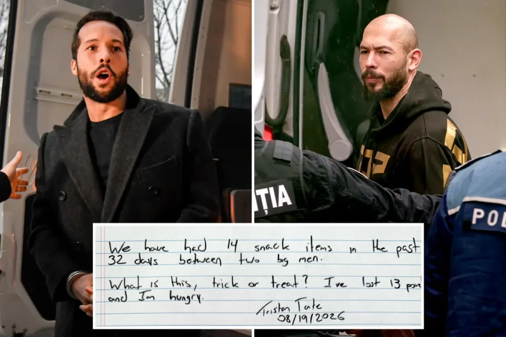 Andrew and Tristan Tate express their frustrations about jail in a handwritten message to their lawyer