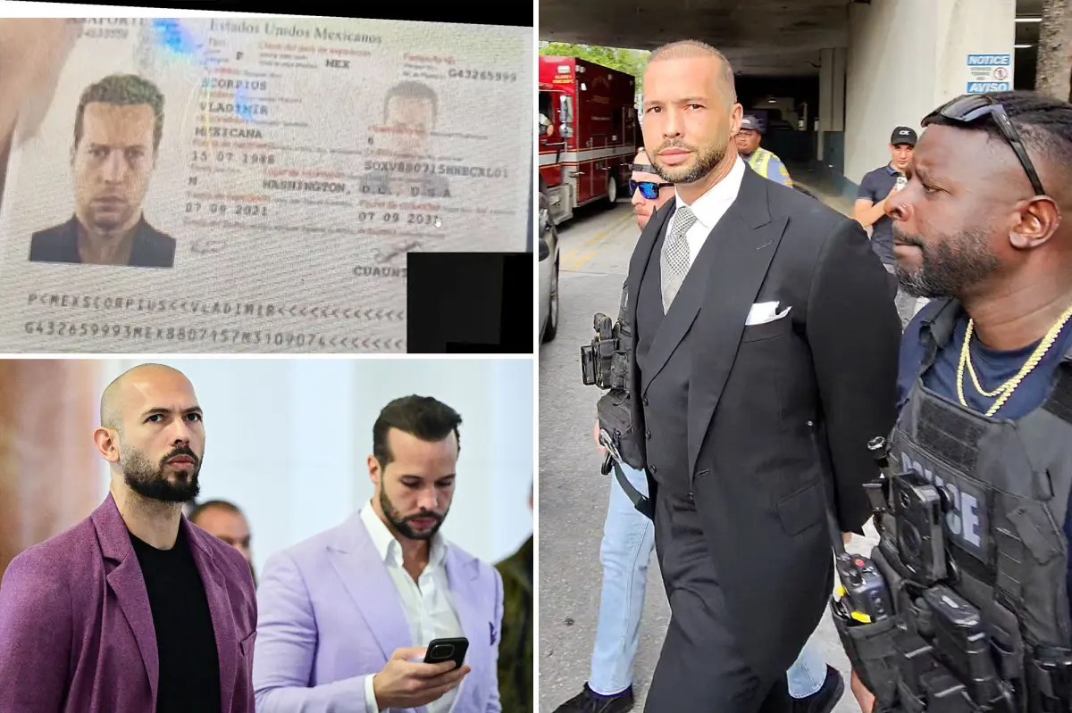 Andrew and Tristan Tate possessed a stockpile of passports using false identities, including one like a Bond villain.