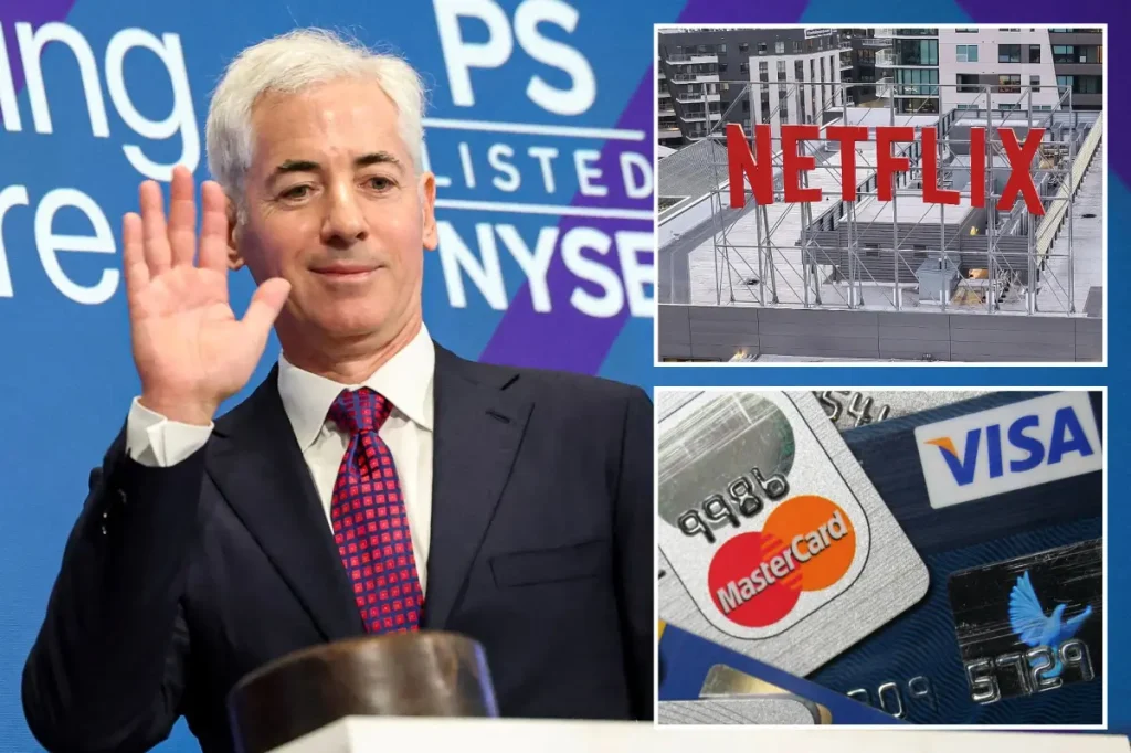 Bill Ackman reveals 6 new investments such as Netflix, Visa, and Mastercard as he changes his portfolio.
