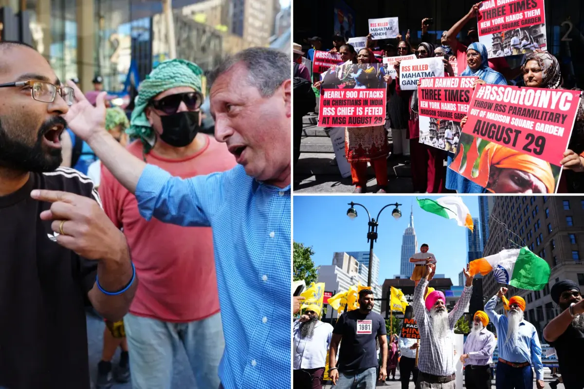 Democrat Brad Lander criticized as 'Zionist jerk' by left-wing demonstrators outside Hindu-nationalist event