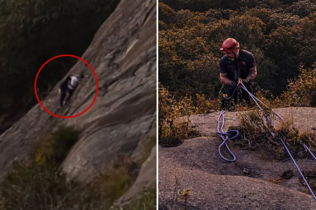 Firefighter saves free climber trapped on a Georgia cliff who contacted 911