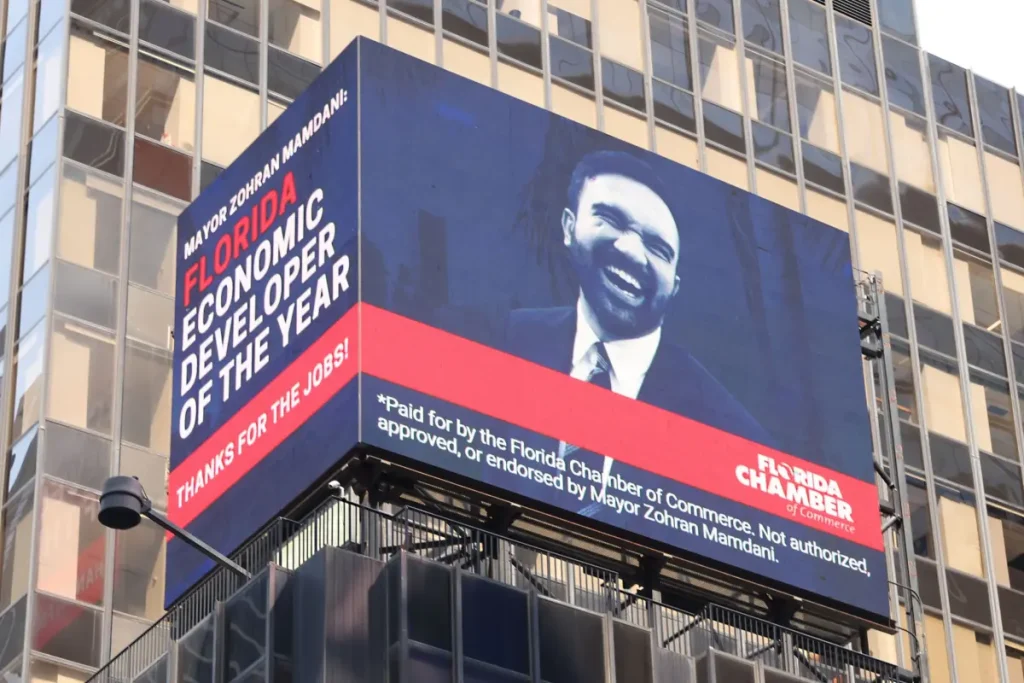 Florida official honors 'Economic Developer of the Year' Mamdani with bold Times Square billboard