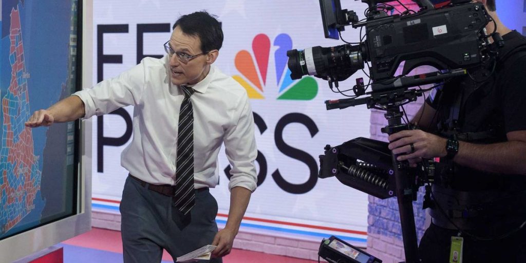 Frustrated Steve Kornacki awkwardly says sorry to the audience in an uncomfortable viral video from election night