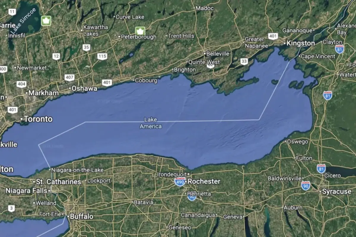 Google Maps renames Lake Ontario to 'Lake America' in the United States
