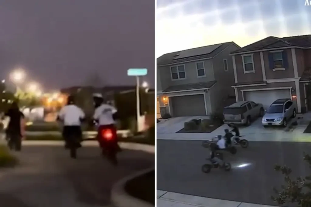 Group of e-bike criminals filmed throwing stones at drivers in California