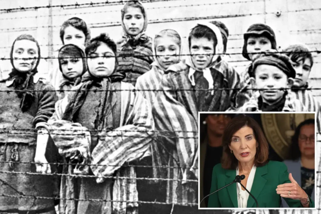 Hochul cautions about a scam taking advantage of Holocaust survivors for restitution.