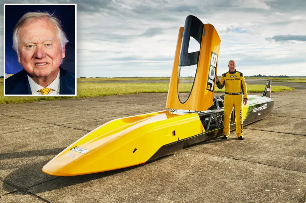 Hydrogen-powered JCB supercar achieves a new world speed record of 406 mph in Utah.