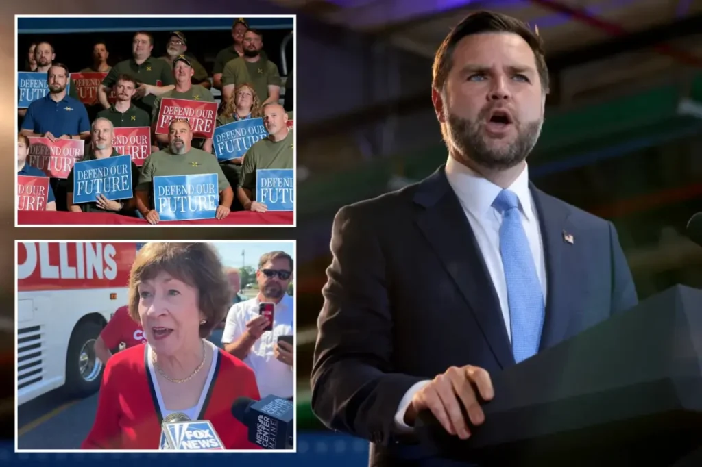 JD Vance commends 'very independent friend' Susan Collins while she avoids his rally in Maine
