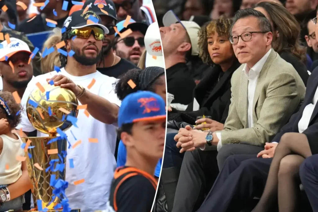 Joe Tsai is sticking to the Nets strategy despite feeling 'embarrassed' by the Knicks winning the championship.