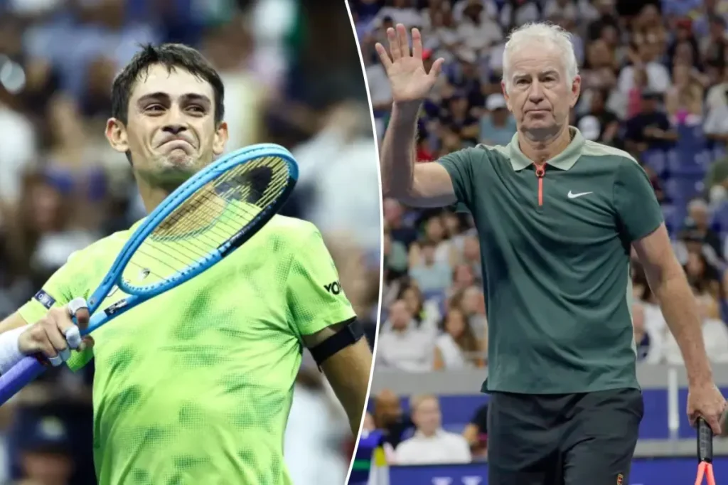 John McEnroe makes a quiet remark about Mariano Navone following Novak Djokovic's surprising defeat.
