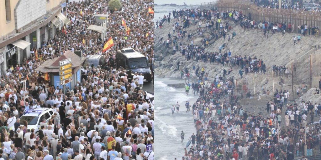 LARGE DEMONSTRATION against illegal immigrants flooding small Spanish region: 'That's enough, Ceuta will not surrender!'