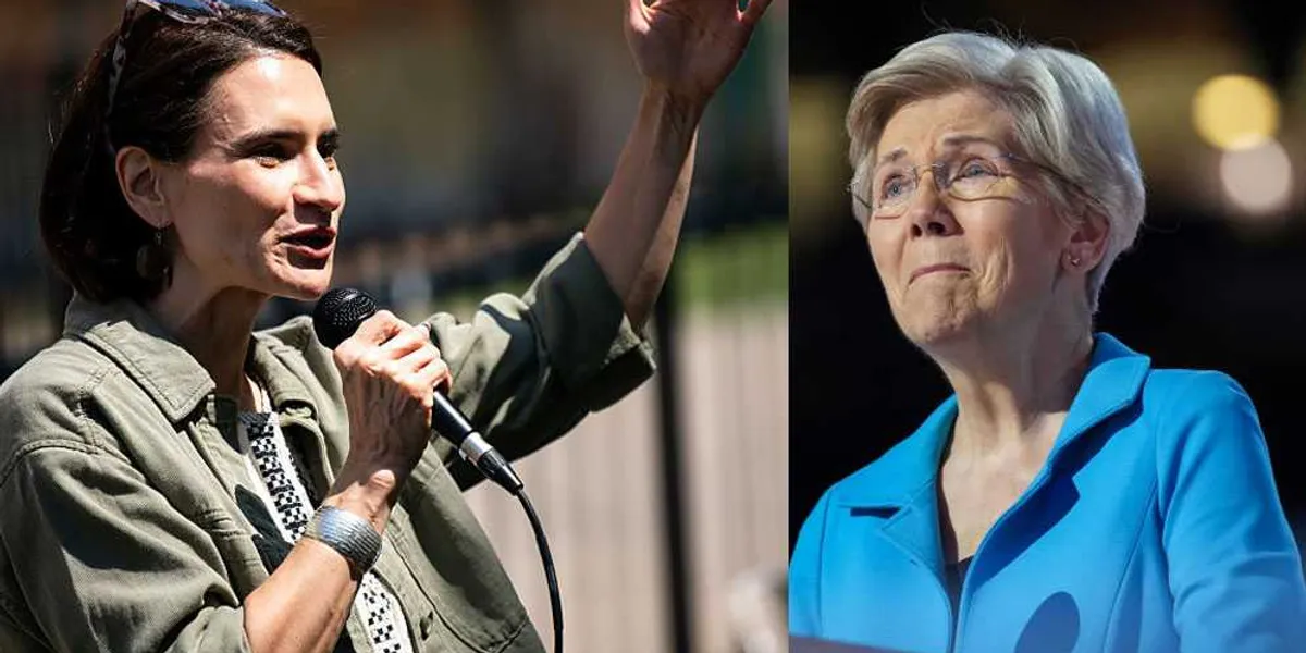 Laughter spreads as 'Wolf Clan' Democrat ridicules Warren's background after getting her support for the Senate.