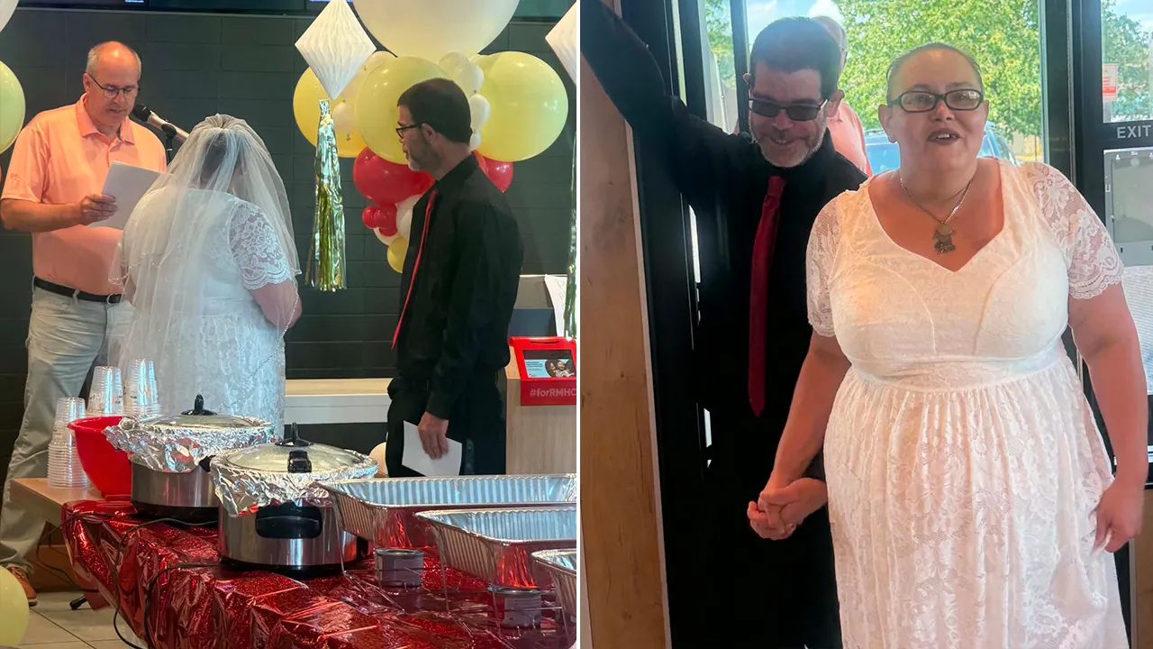 McDonald's employees tie the knot in the restaurant where they work
