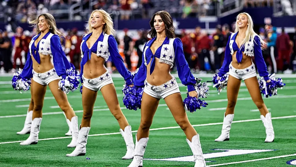 Megan Moroney collaborates with the Dallas Cowboys cheerleaders for an unforgettable evening, impersonating Josh Allen and MJ's Sports Illustrated.