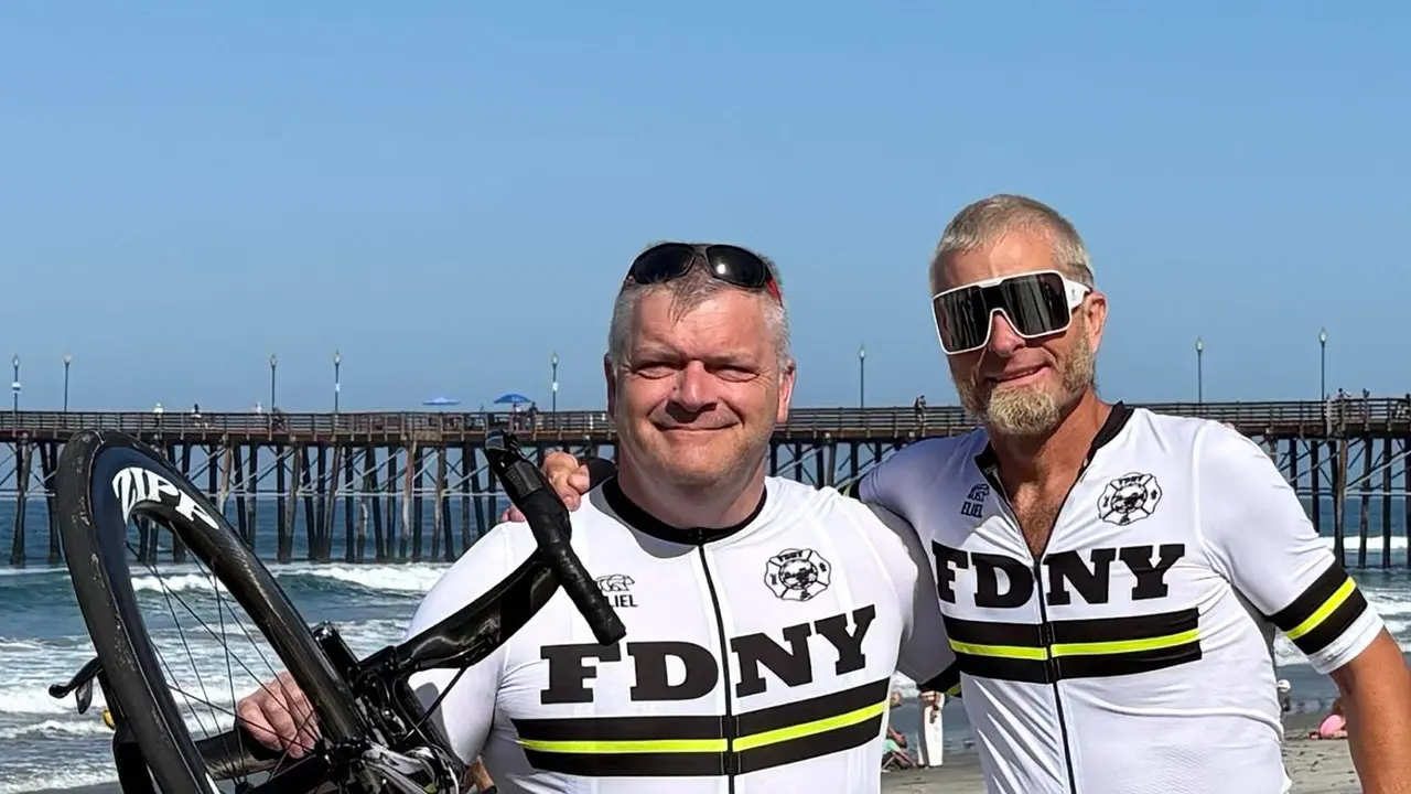 Navy veterans ride their bikes across the country to honor the 9/11 anniversary as it reaches 25 years