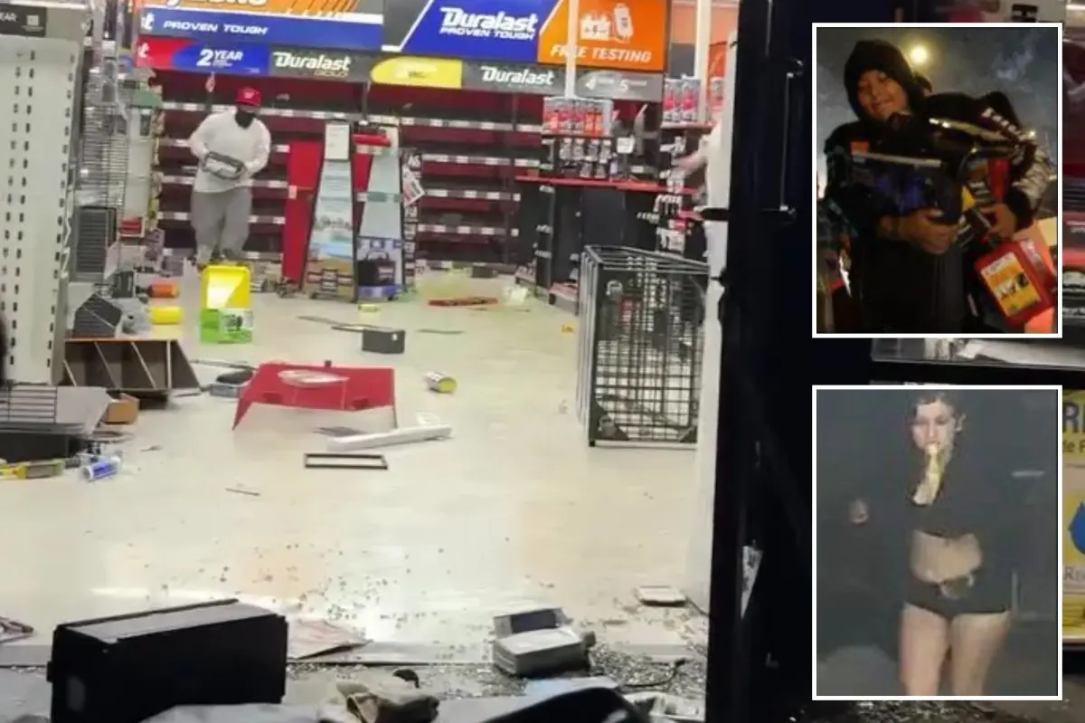 Police have released images of a group of looters who hit an AutoZone in LA twice within a day.