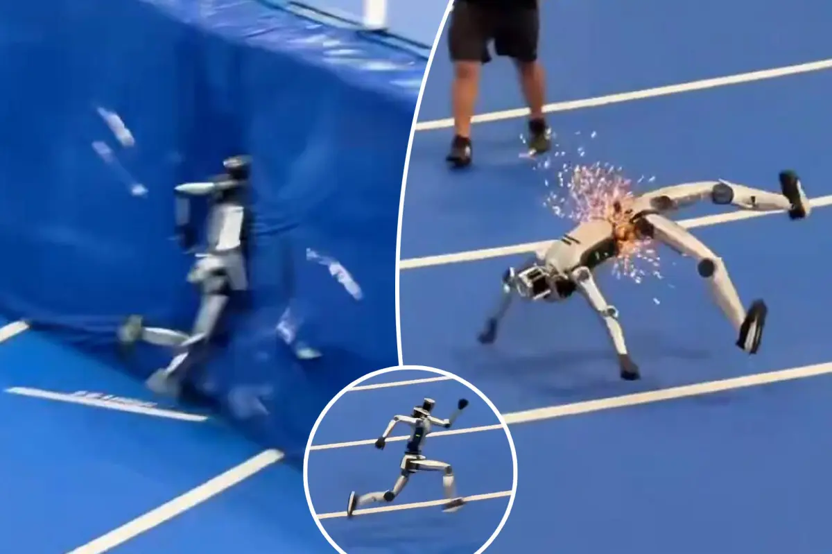 Robot collides with wall while getting ready for World Humanoid Games