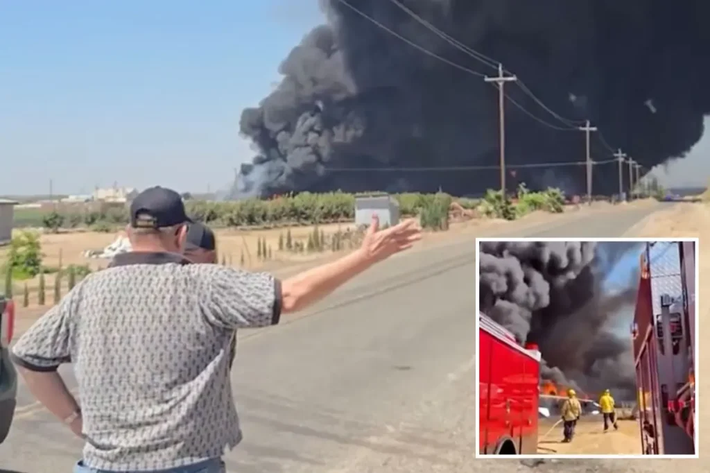 Tire plant catches fire, releasing dangerous smoke into the atmosphere