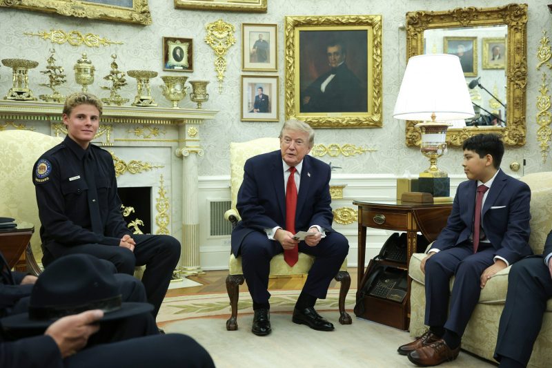Trump recognizes 16-year-old lifeguard for rescuing a young boy from drowning at Santa Cruz beach.