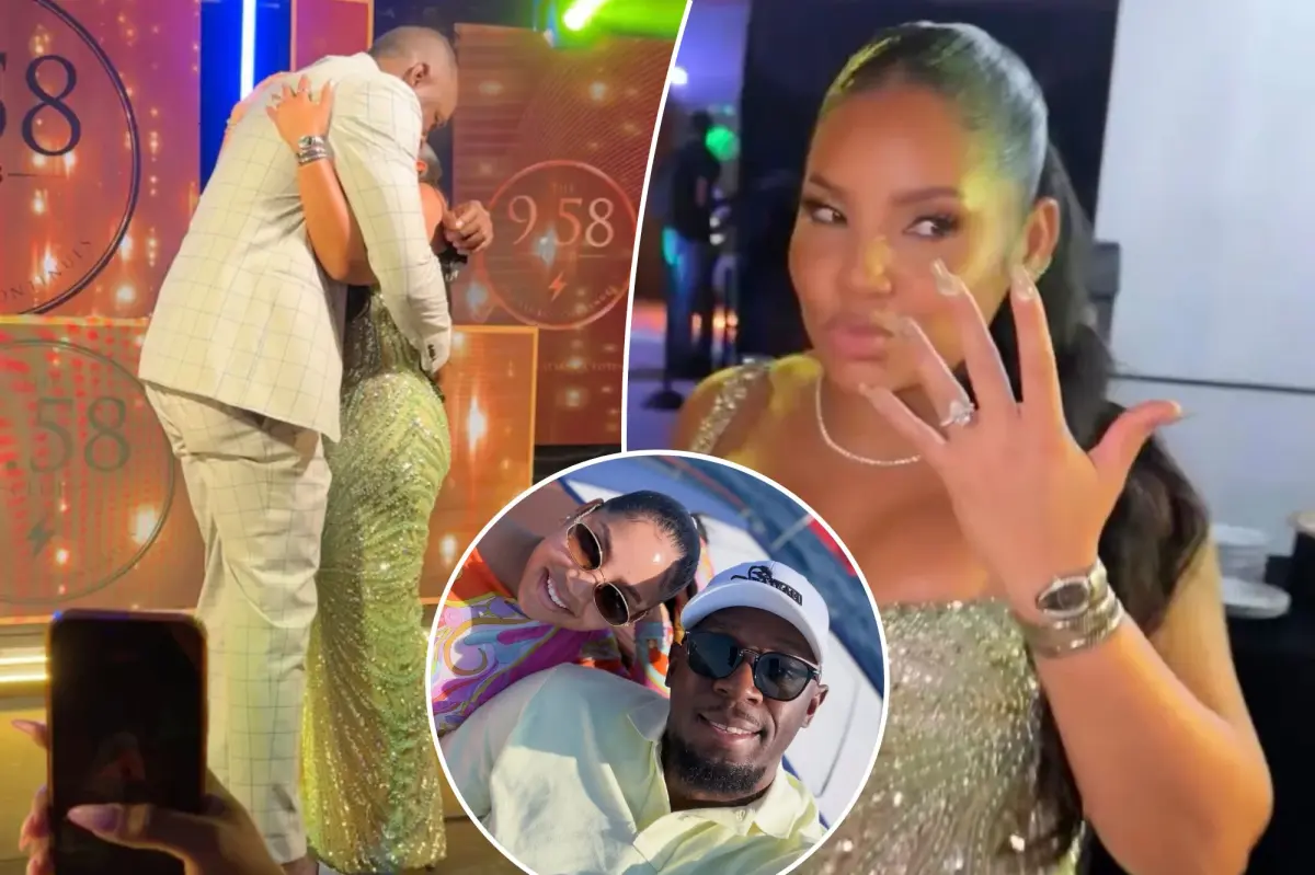 Usain Bolt proposes to his longtime girlfriend during his 40th birthday party