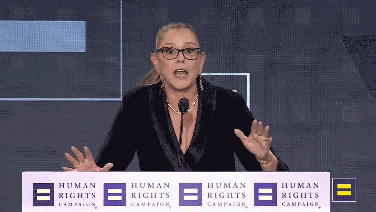 Actress Camryn Manheim expresses concerns about her straight son at HRC event