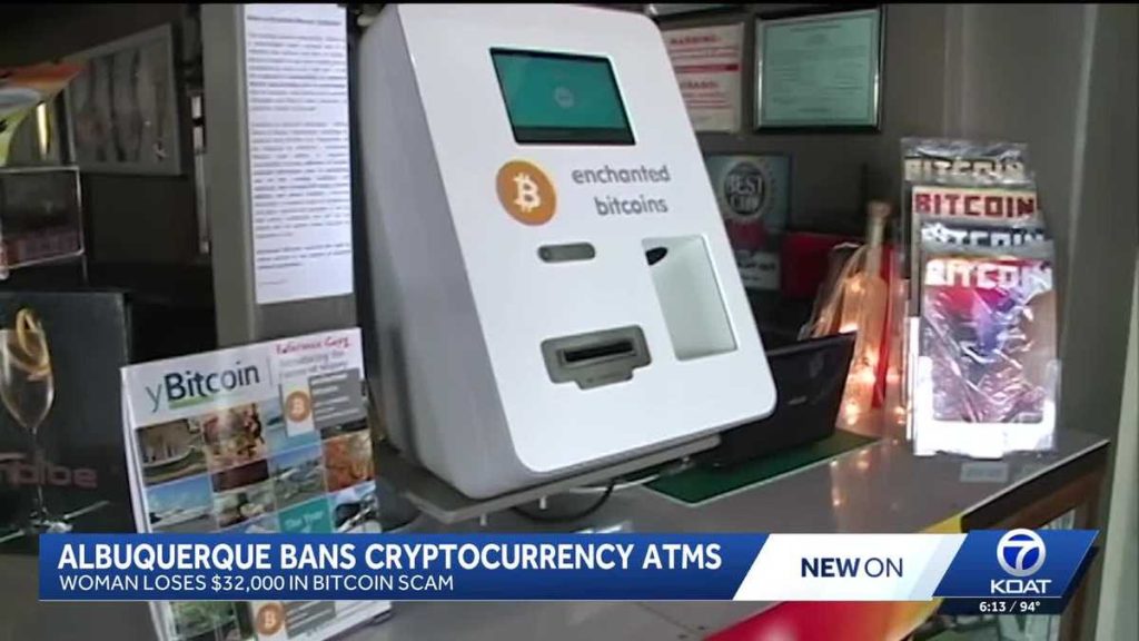 Albuquerque prohibits cryptocurrency ATMs following scams that resulted in significant losses for New Mexicans.