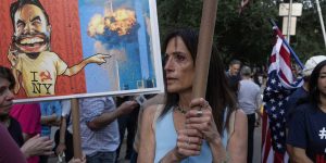 AOC and Mamdani appear cheerful while families of 9/11 victims grieve at Ground Zero.