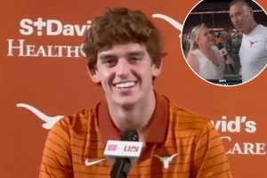 Arch Manning responds to popular AI edit of Steve Sarkisian and Holly Rowe after being overlooked for an interview.