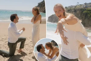 Austin Wells of the Yankees proposes to his girlfriend in a beautiful beach setting
