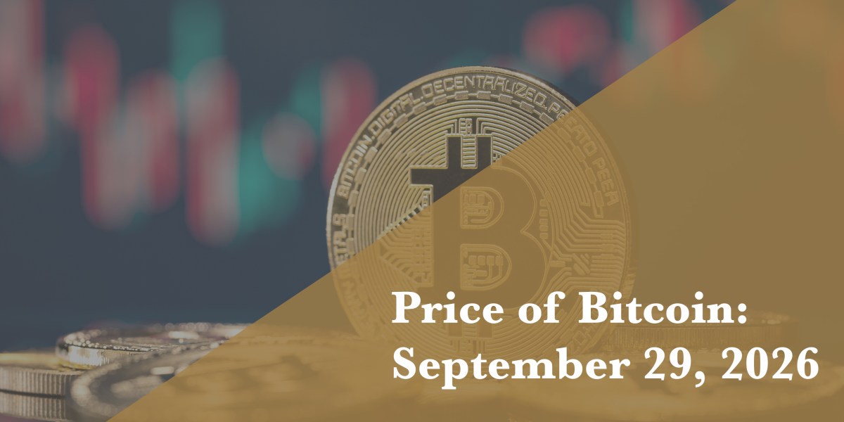Bitcoin price update for September 29, 2026