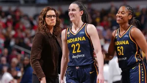 Caitlin Clark and the Indiana Fever achieve a decisive victory over the top-ranked Lynx in their last home game.