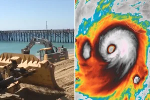 California coastal cities rush to get ready for a massive hurricane approaching from the Pacific, with an emergency declared.
