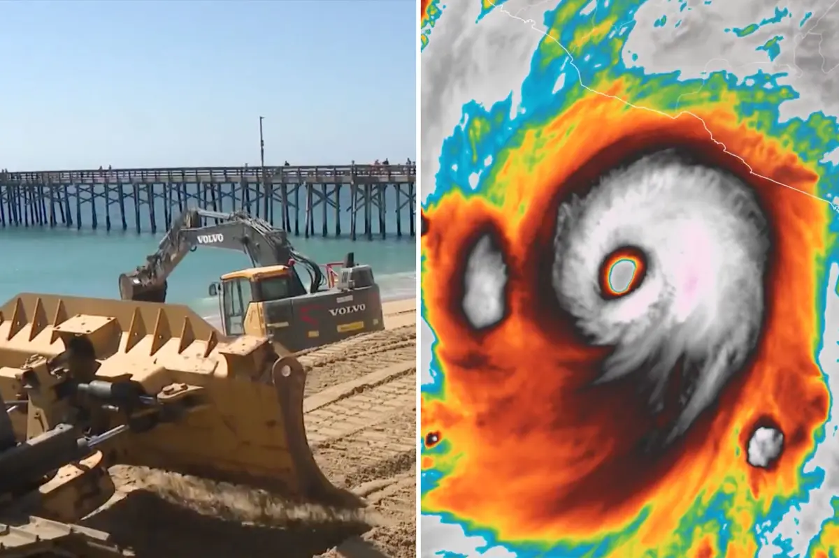 California coastal cities rush to get ready for a massive hurricane approaching from the Pacific, with an emergency declared.