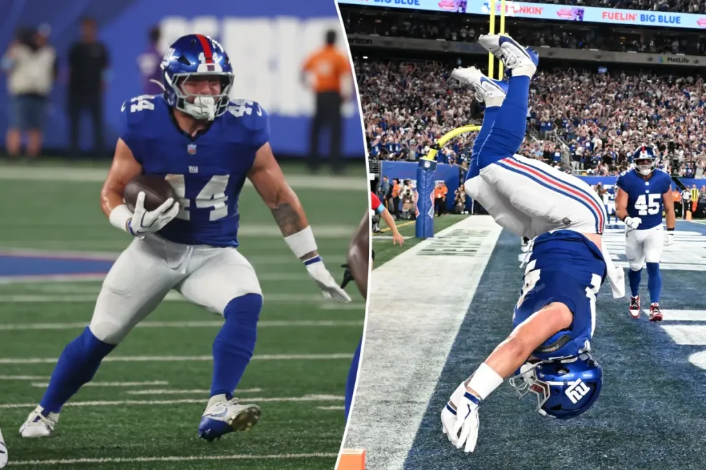 Cam Skattebo of the Giants returns to his best form and promises to celebrate