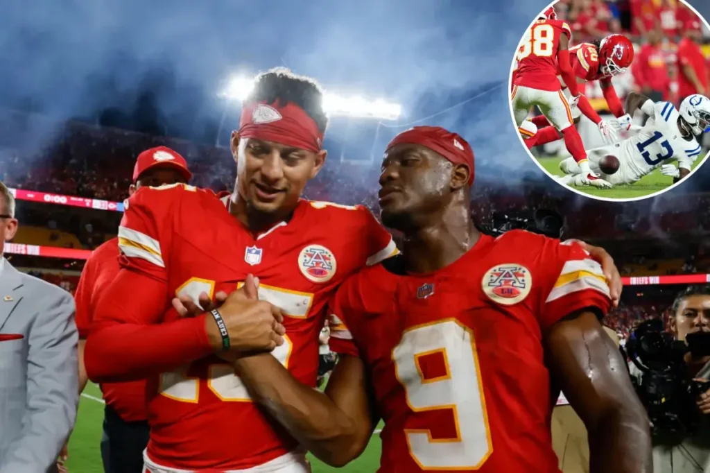Chiefs win against Colts in overtime after strange events almost led to a loss.
