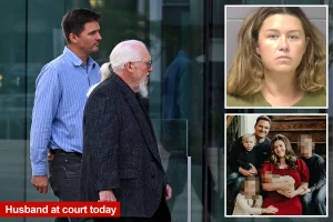 Corie Walsh's husband backs her during the trial after she is accused of hanging their 2-year-old, as she maintains her innocence.