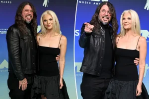 Dave Grohl and his wife Jordyn Blum appear at the MTV VMAs 2026, two years following a cheating controversy.